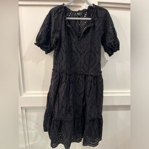 O.P.T | Eyelet Lace Short Sleeve Midi Dress